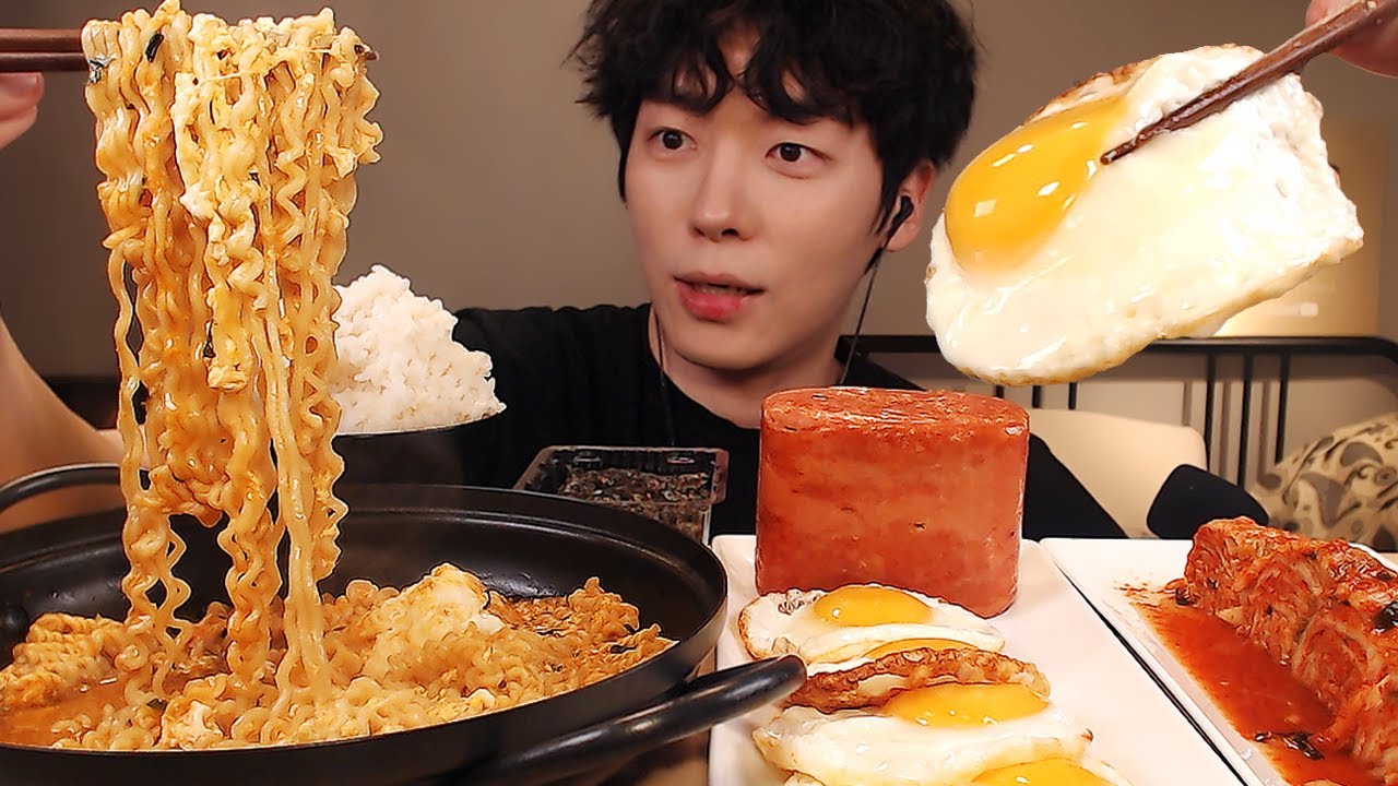 MUKBANG 124;通知,鸡蛋煎饼,泡面,白饭,泡菜吃货放送124